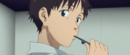 kaworusfreshkicks: there it is. the cutest shinji ikari to ever exist. just look at his lil bed head