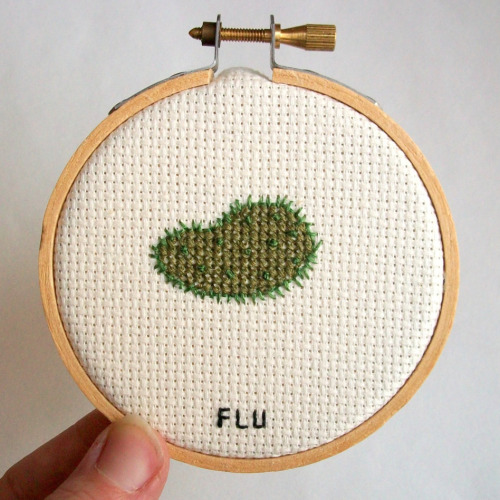 nevver:Cross-stitched MicrobesBlack Plague – if you’re looking for Yersinia Pestis, 