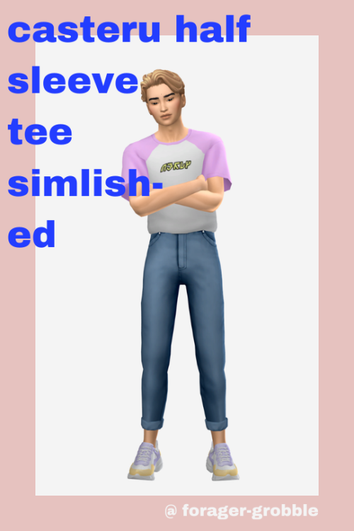 ・✦ casteru’s half sleeve tee - simlish-ed ✦・by @forager-grobblei loved this t-shirt by @casteru but 