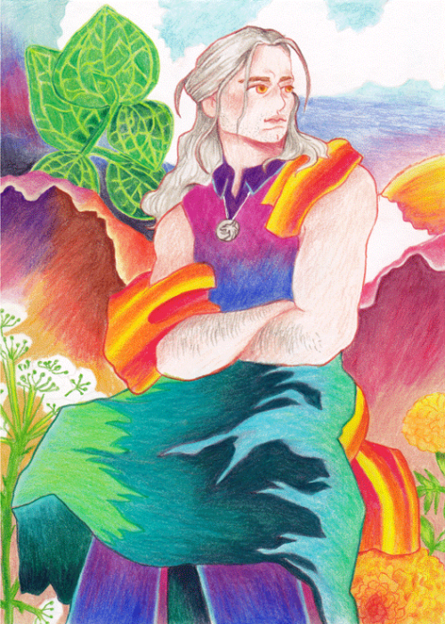 stc019-eh: A Witcher and his Bard  two panels illustration, colored pencils. Took me 3 weeks to fini