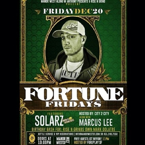 Why not kick off your break TONIGHT AT MANOR WEST for our FORTUNE FRIDAYS! If you’re not going