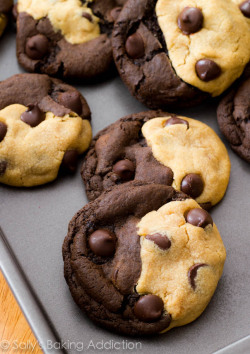 boozybakerr:  Soft Baked Chocolate Peanut Butter Swirl Cookies 