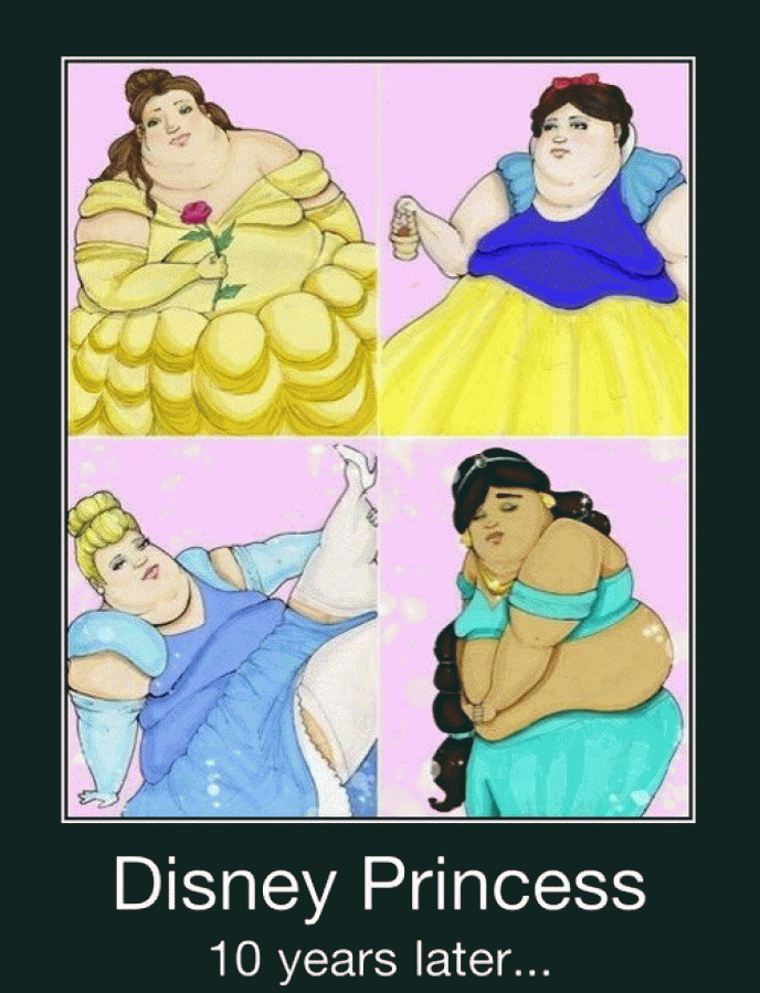 failsnet:  Tumblr Fails.net - Disney Princesses 10 years later!