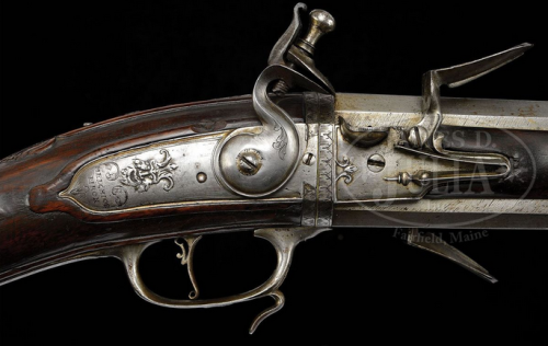 An interesting French double rotating barrel flintlock fowler crafted by Melchior Piron, circa 1685.