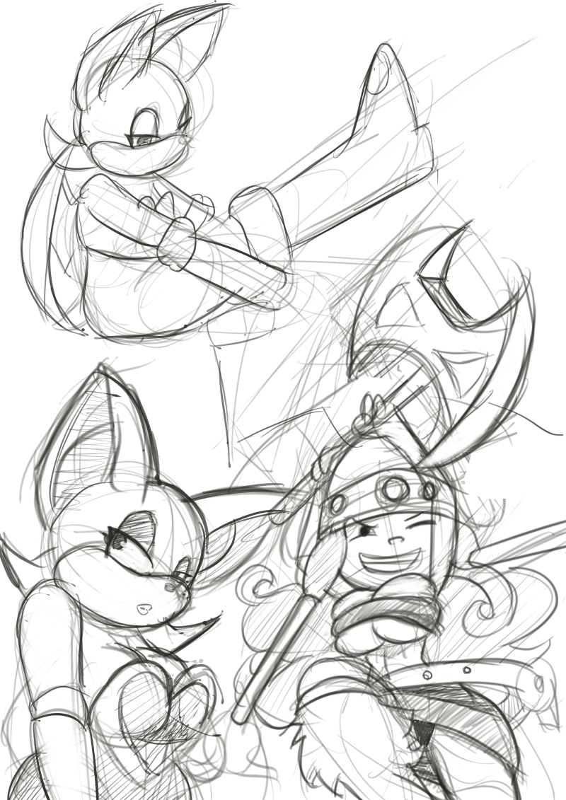 Some warm up doodles for the evening. I was suppose work on something this evening 