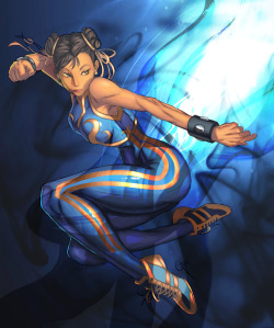 fandoms-females:  chunli_by_bluedemon13  (TMG #4 - Blue and streaks of Gold ) 