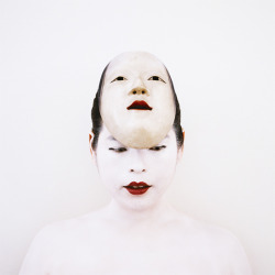 Artisticmoods:  The Bride With A Nô Mask, Self-Portrait By Kimiko Yoshida, Japan.
