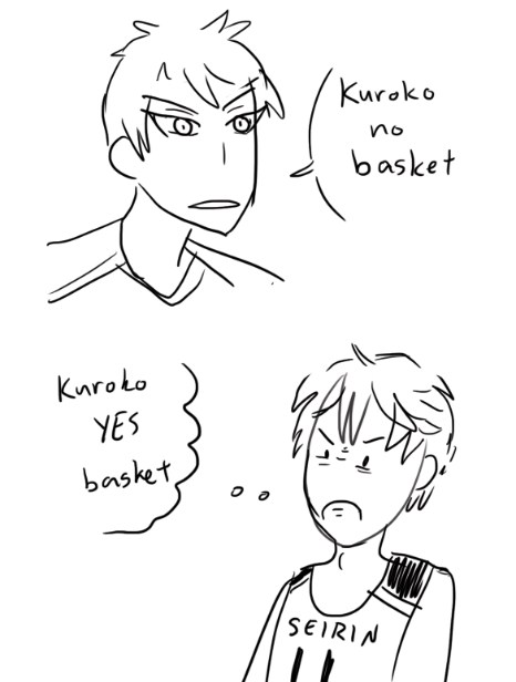 hime-ponyboy:   melongifts:  I have not watched kuroko no basket  this is pretty close 