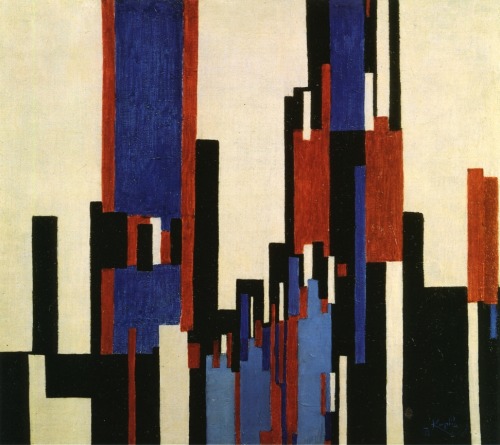 frantisek-kupka: Vertical Plains Blue and Red, 1913, Frantisek Kupka Medium: oil,canvas