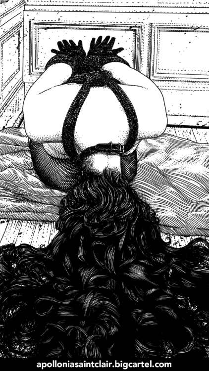 studiosaintclair:  NEW DRAWING : The power of a bare neckINK IS MY BLOOD – VOLUME 1-5 | 740 pages of light and darkness by Apollonia Saintclair : apolloniasaintclair.bigcartel.comApollonia Saintclair 1080 - 20220815 La puissance de la soumission (The