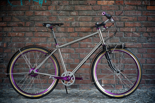 kinkicycle:  Titanium Ladies’ sports bicycle without chain by Daniel Pleikies Via Flickr: but with a