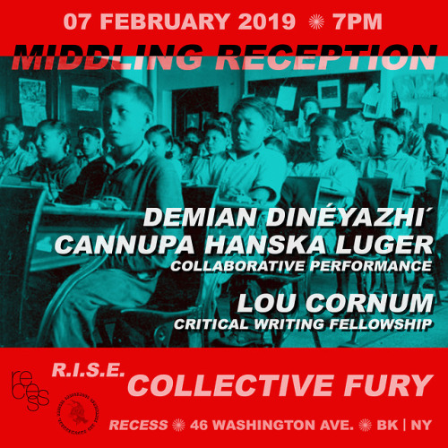 burymyart:#COLLECTIVEFURYJoin Demian DinéYazhi´+ Cannupa Hanska Luger at Recess in Brooklyn, NY, as 