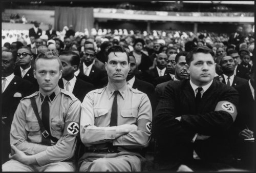 historylover1230:George Lincoln Rockwell and members of the American Nazi Party listen to a speech f