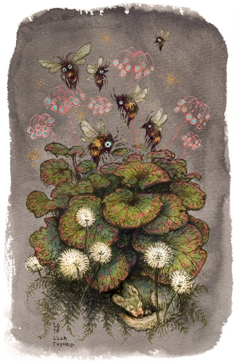 bestof-society6: ART PRINTS BY ULLA THYNELL Bumblebees  Small secrets of the forest  T