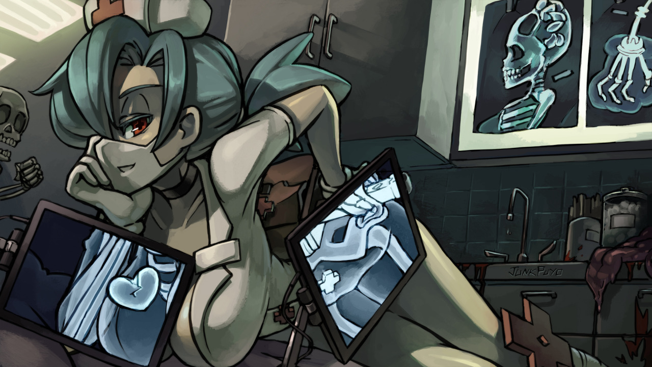 myrmidonx:  Skullgirls Steam Card Art 2/2