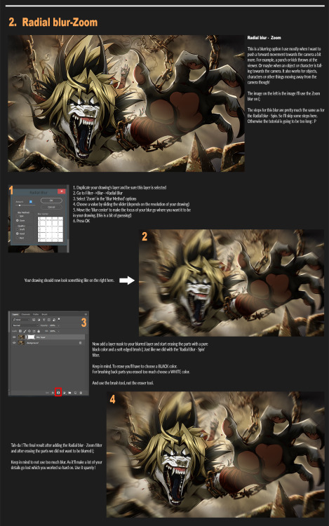 autlawaltua:  And the addition to my guide with tips on how to add various effects I personally love to add to my own drawings (; This one is about various blur filters you can apply in the program Photoshop! These are not all the filters Photoshop has