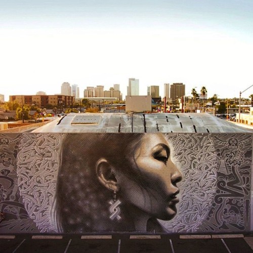 rikaorlanda:New piece from El Mac in Phoenix, 2015(what he says: “This is a mural I just painted nea