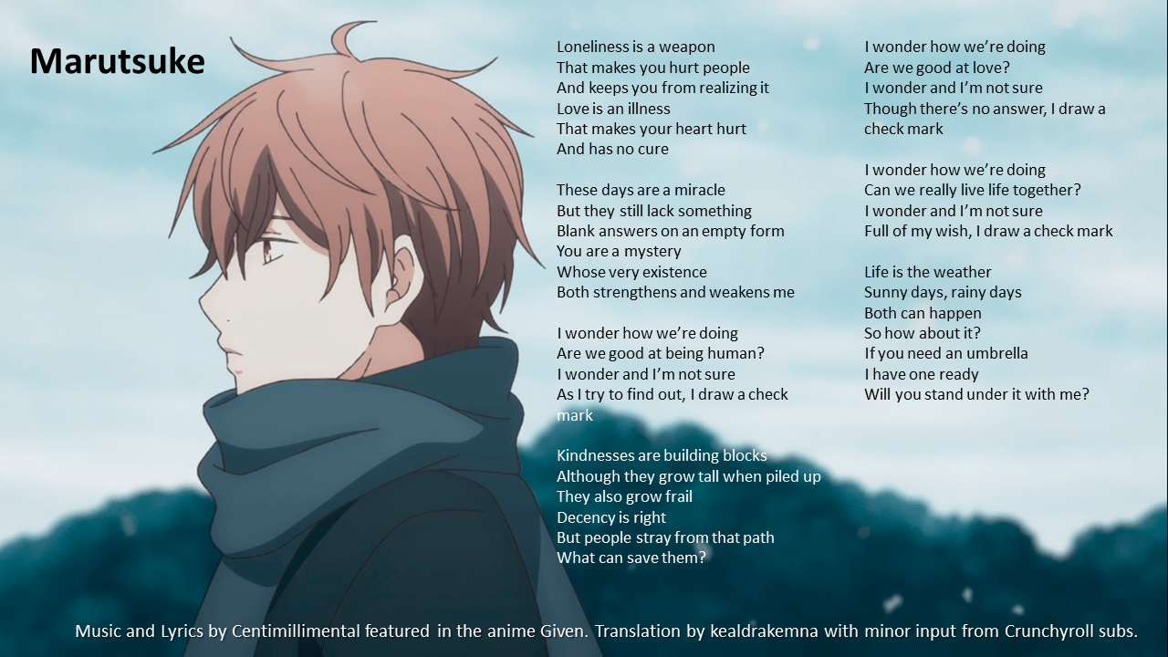 Anime song lyrics