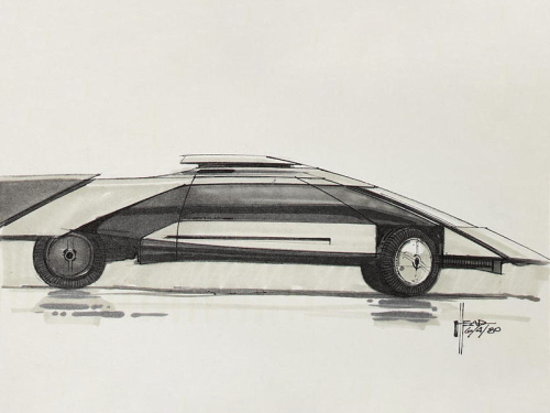 thevaultofretroscifi:Syd Mead Blade Runner car designs