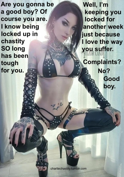 Are you gonna be a good boy? Of course you are. I know being locked up in chastity