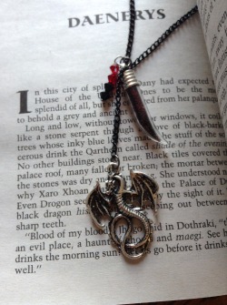 tommytelford:  Drogon, Rhaegal, and Viserion dragon necklaces on Dragon’s Landing