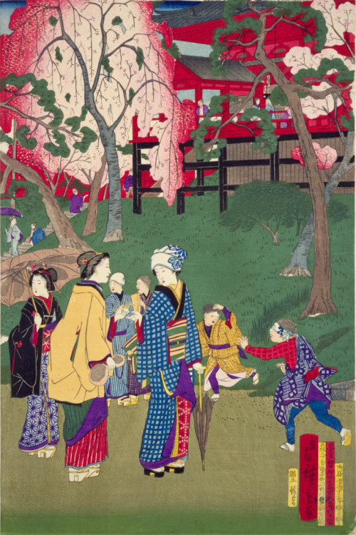 haikara-nippon: 東京名所之内上野公園地桜花盛之景Inside Famous Places in Tokyo: Scenery of Ueno Park Cherry Blossoms 