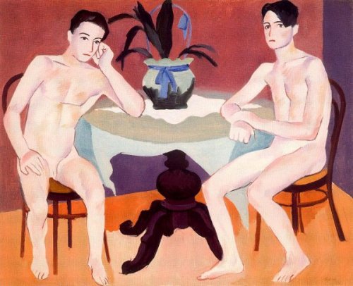 ohthentic: artfreyparis: Dos Hombres Desnudos                                                                                       Jose de Togores (1893 – 1970, Spanish)  Oh 