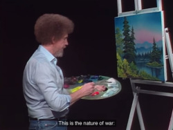 sharkchunks:  Pictures of Bob Ross with Akira Kurosawa movie quotes #2 - Seven Samurai