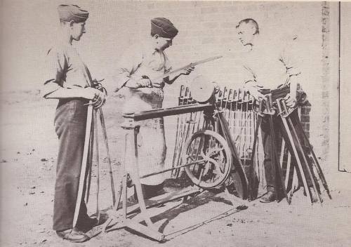 Sword sharpening during the Boer War, from The Victorian Army in Photographs by David Clammer. The s