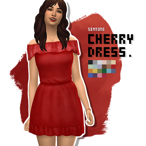 simtone:CHERRY_ Dress22 swatchesBase game compatible, short dress categoryAllowed for random→ DOWNLO