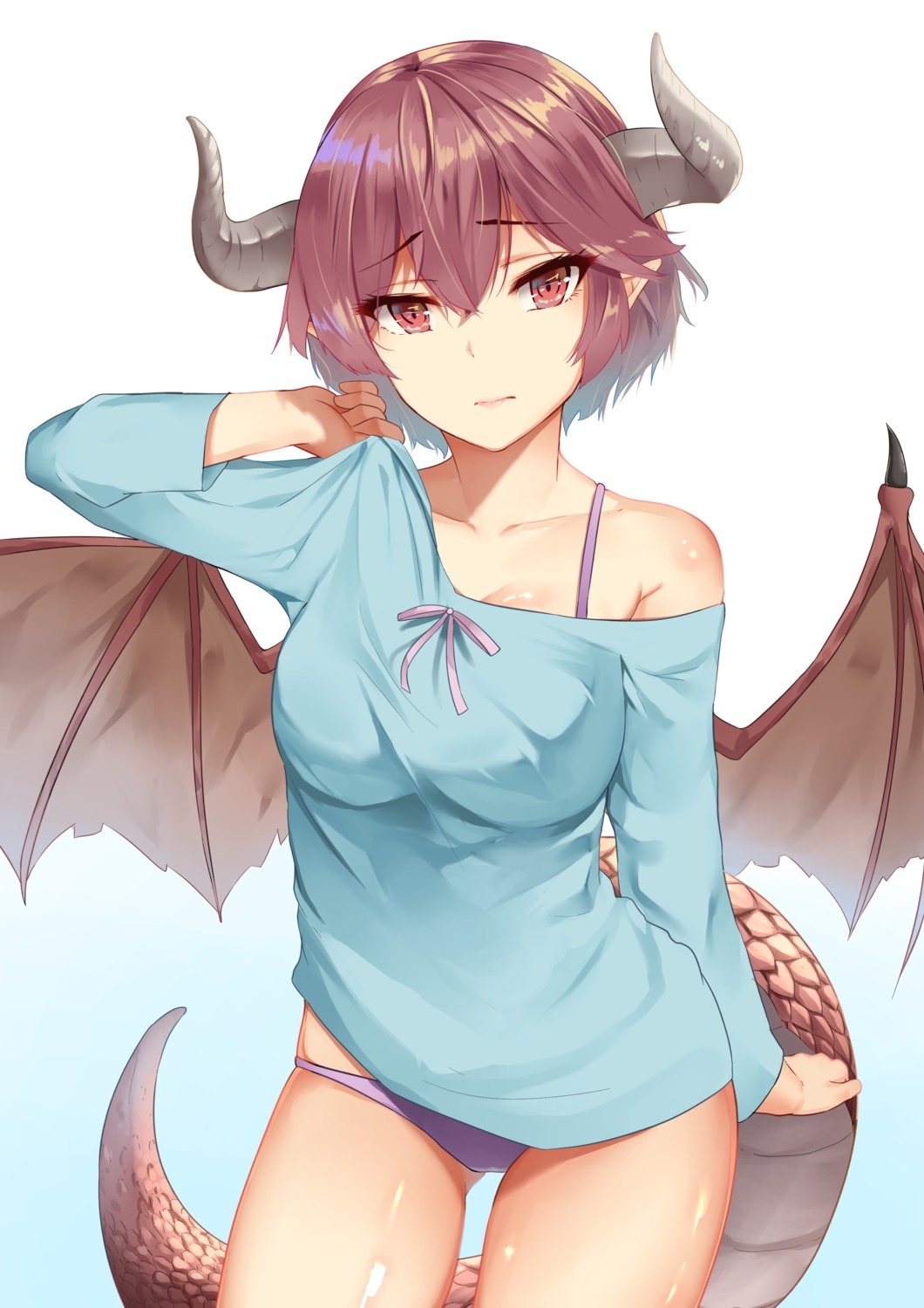 mengo shingeki no bahamut grea (shingeki no bahamut) bra horns monster girl pantsu