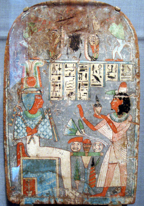 Ankh-auf-Mut adoring a seated Osiris, Third Intermediate Period, Egypt