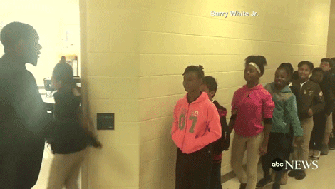 Barry White Jr, a 5th grade English teacher in NC, has a special handshake for each one of his stude
