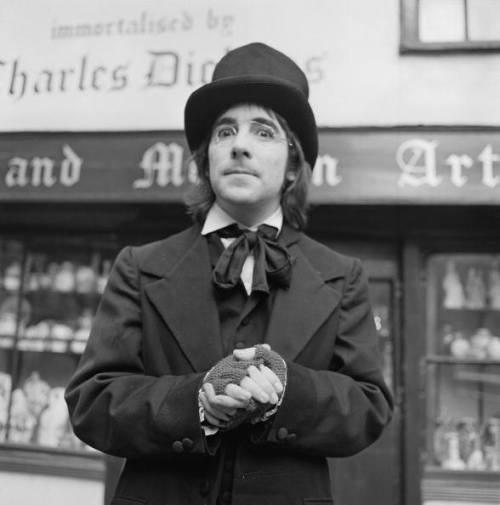 thechess:Keith Moon dressed as Scrooge for Disc and Music Echo magazine Christmas edition, London, 1