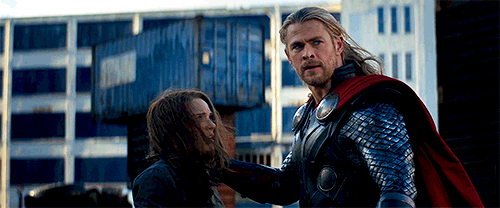 beheworthy:Jane/Thor + that thing he does, always touching and caressing her head