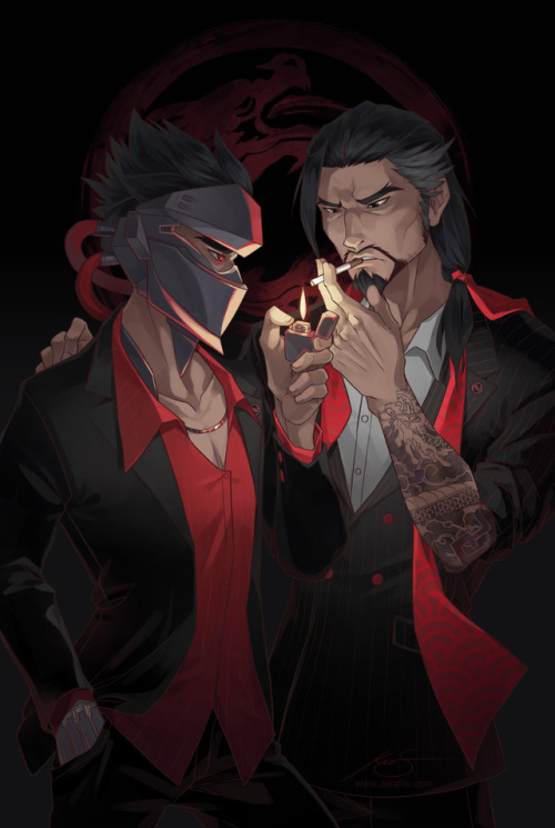 The Shimada brothers getting their yakuza on that I did for sibzine last year!Print available in my 