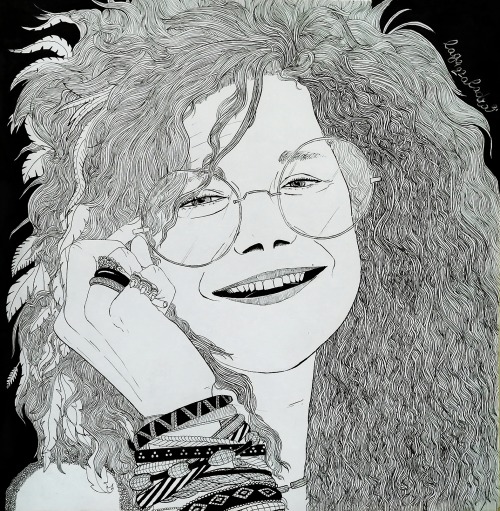 Commission for a young Janis’ fan who wanted to give this portrait to her mother as a Xmas gift. If 