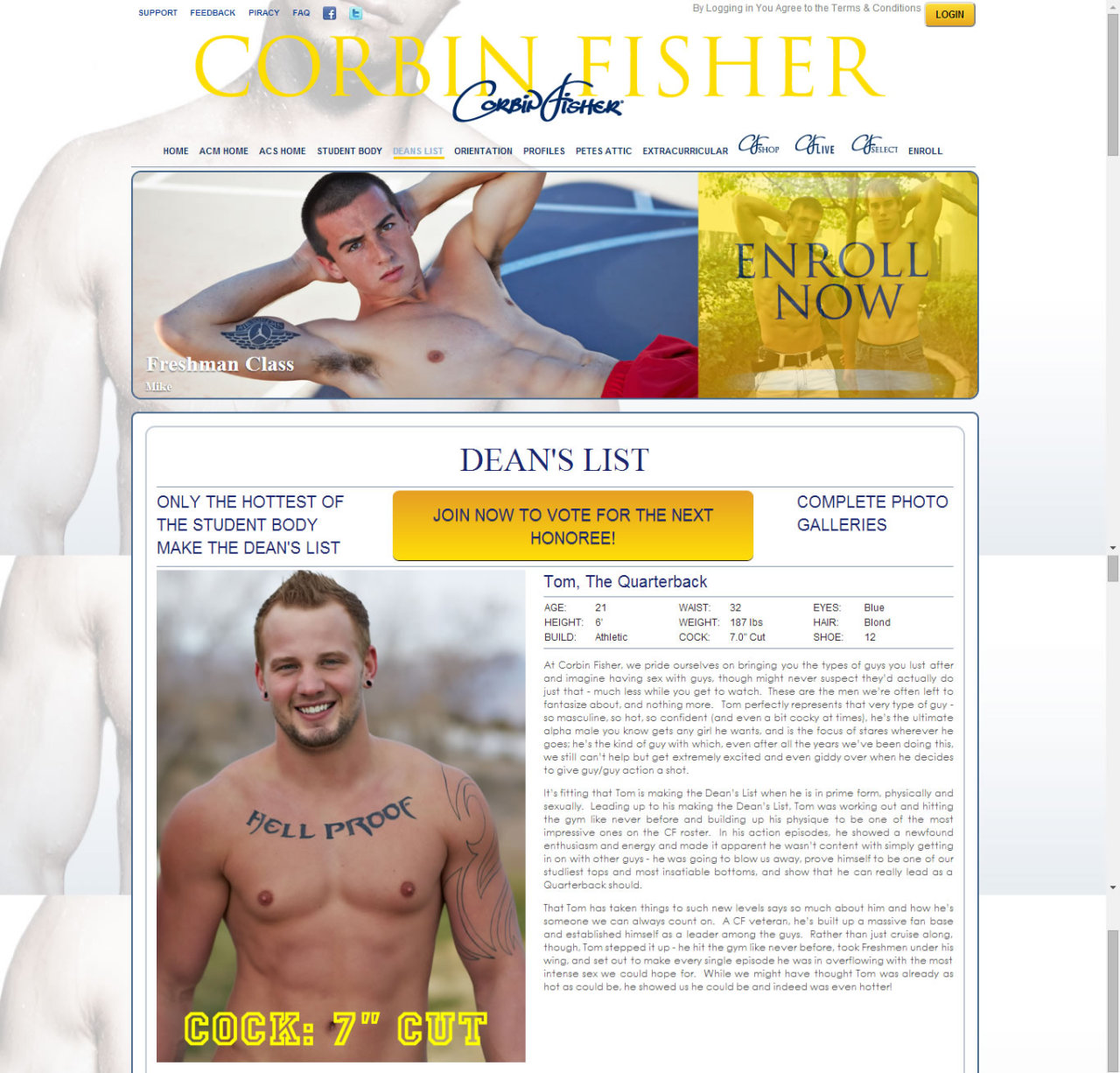 betteroffcut:  An impressive 94% of the guys on the Corbin Fisher “Dean’s List”