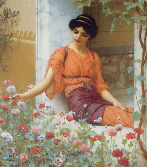 spoutziki-art: John William Godward - Summer Flowers, 1903