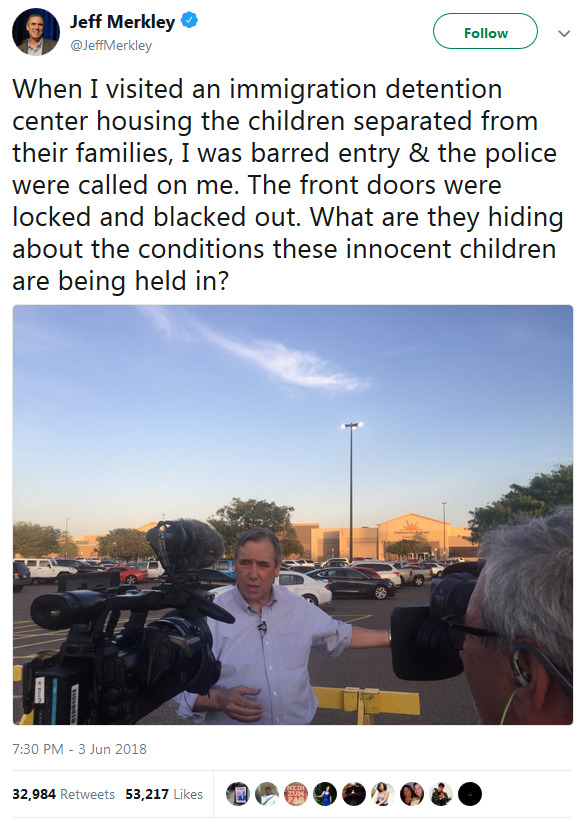 Sen. Jeff Merkley denied entry to immigrant detention center