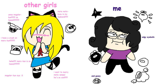 linaharutaka:Annnnd here are other bunch of takes of these “im not like other girls” memes!! Hope yo