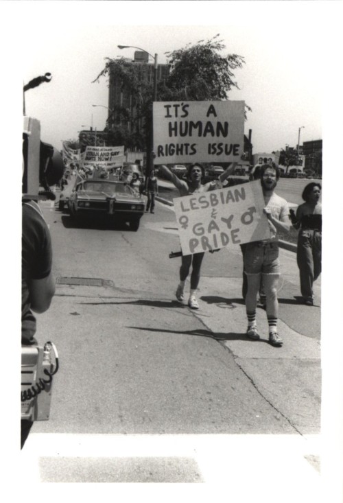 1980 Milwaukee Pride MarchThe black and white photographs above showcase the 1980 Pride March here i
