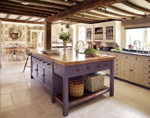 Country rustic kitchen islands