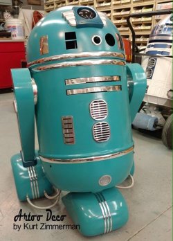 vintagegeekculture:  Kurt Zimmerman’s mid-century modernist R2-D2. 