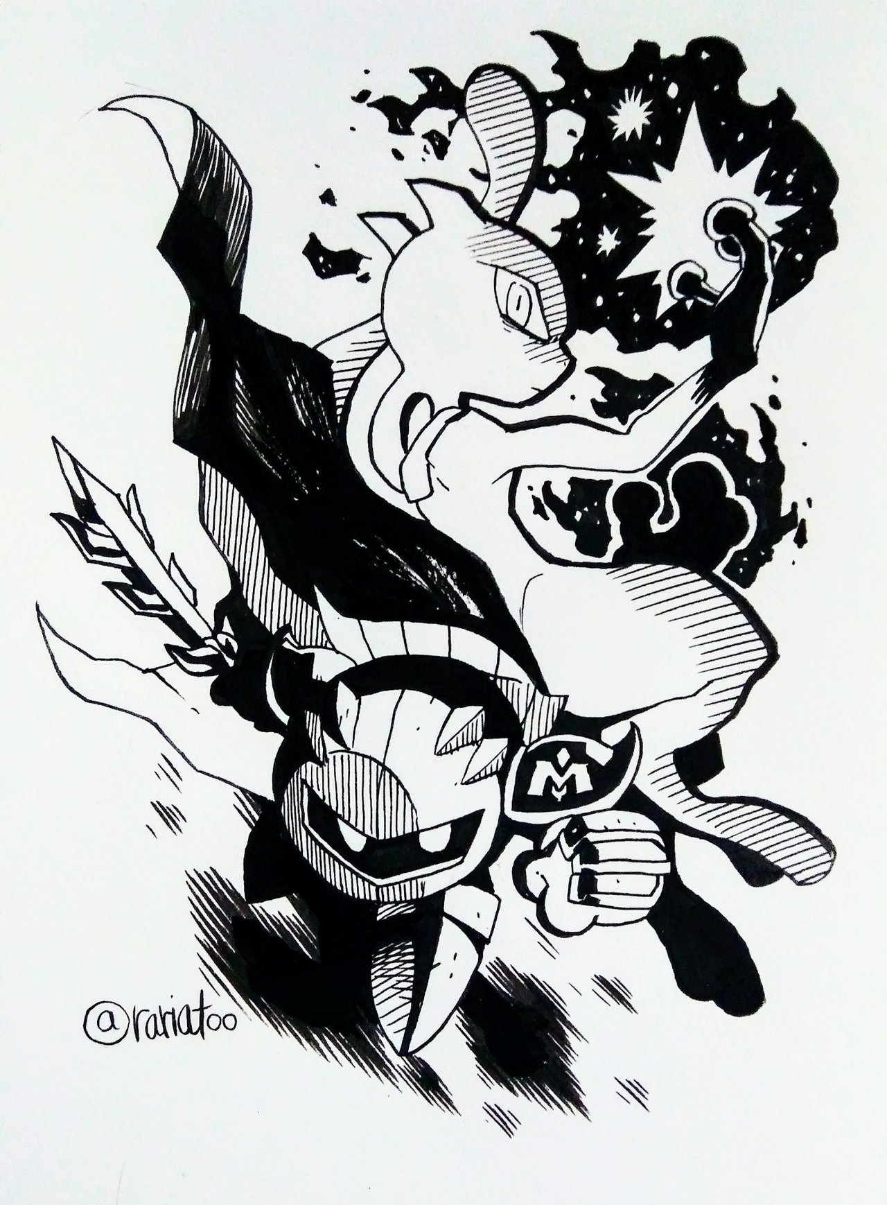 rariatoo: Inktober2018 [Super Smash Bros] DAY1 meta knight  mewtwo DAY2 simon 