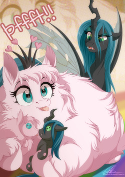 dennybutt-art:Decided to make an exclusive poster of everybody’s favourite Fluffy pony to sell at Bronycon!Thanks to fluffytown  who also owns Fluffle Puff!  D’aww~! :3