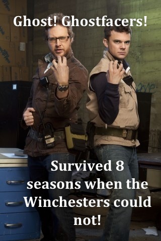 quarterclever:  kiss-my-angelic-ass:  hes-my-unicorn:  error-404-fuck-not-found:  don’t you understand with meg gone now the longest surviving characters besides sam and dean are the ghostfacers    No, you don’t understand. Sam and Dean didn’t survive,