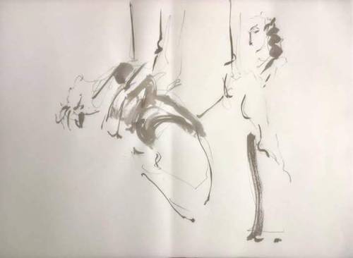 shibartiste: At Place des Cordes with Armony. Live drawing by Pierre Estable. February 2017