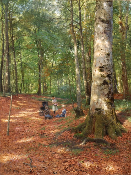 In the Glade (Open Woods) - Peder Mönsted 1893Danish 1859 - 1941Oil on canvas, 28 x 36 cm.