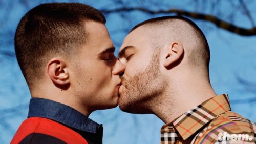 Really Not INTO/THEM(above Two Men Kissing in Burberry from Them website. Photo: Alasdair McClellan)